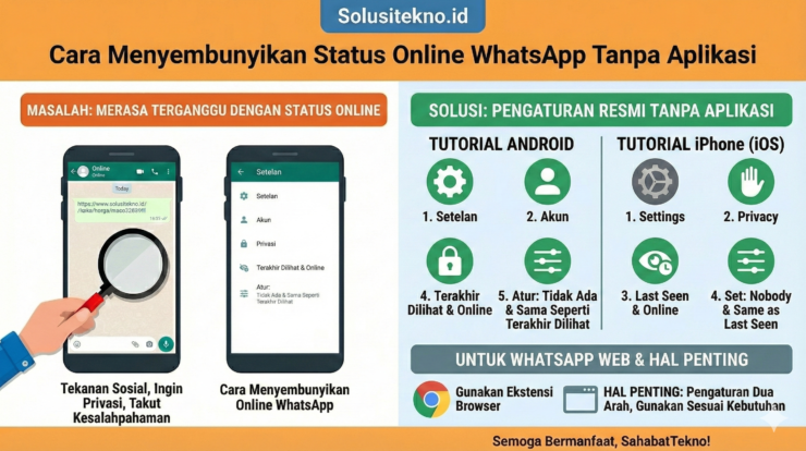 Cara Menyembunyikan Status Online WhatsApp Tanpa Aplikasi