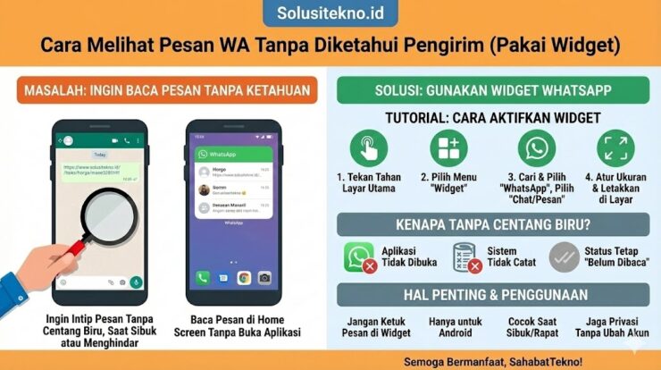 melihat pesan WA tanpa diketahui pengirim
