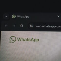 Whatsapp web interface on a computer screen