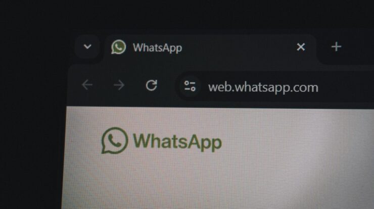 Whatsapp web interface on a computer screen
