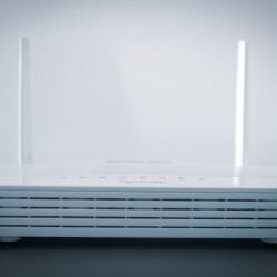 white router on black table