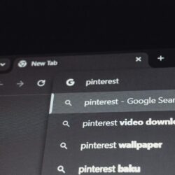 Browser search bar with pinterest suggestions