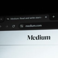 Medium.com website displayed on a screen