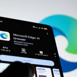 Microsoft edge app displayed on a smartphone screen