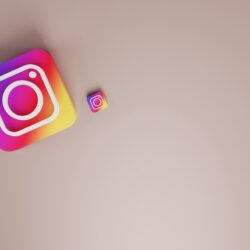 an instagram sticker next to a square sticker