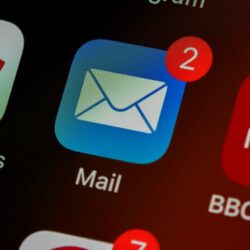closeup of mail app icon on phone