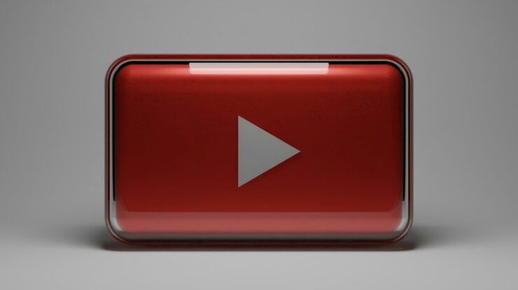a red play button with a white arrow