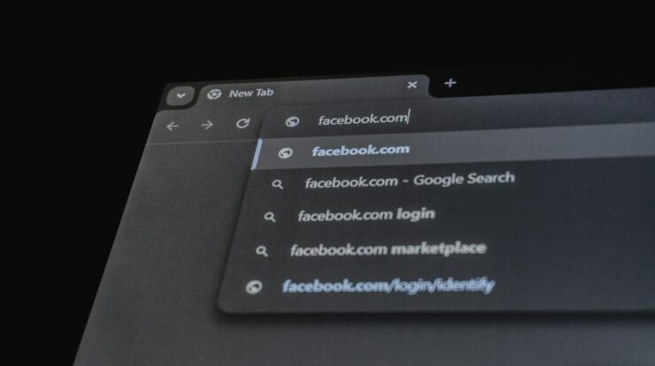 Browser showing facebook.com in the address bar