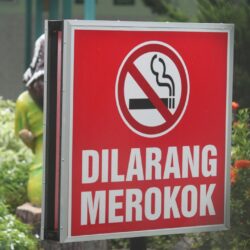 red and white no smoking sign