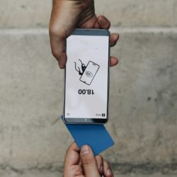 A person holding a box with a cat on it