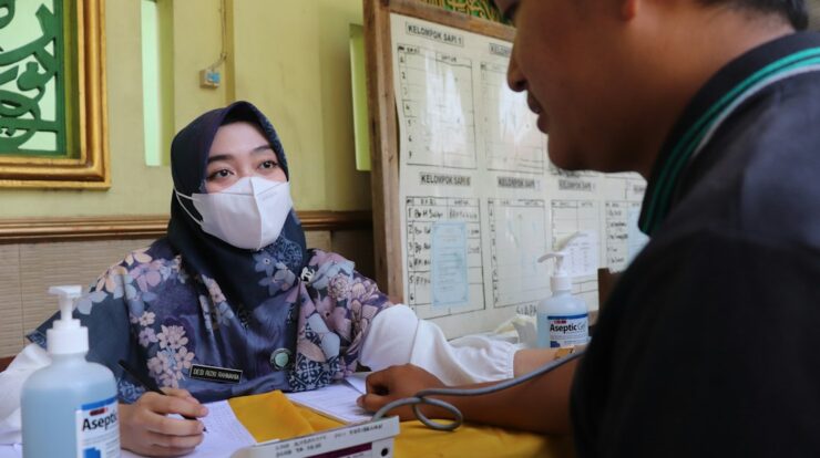 a doctor examining a patient
