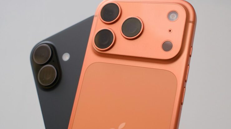 Two smartphones with distinctive camera lenses