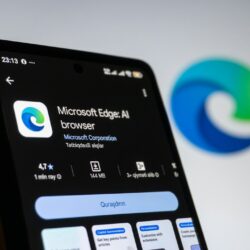 Microsoft edge browser app on a smartphone screen
